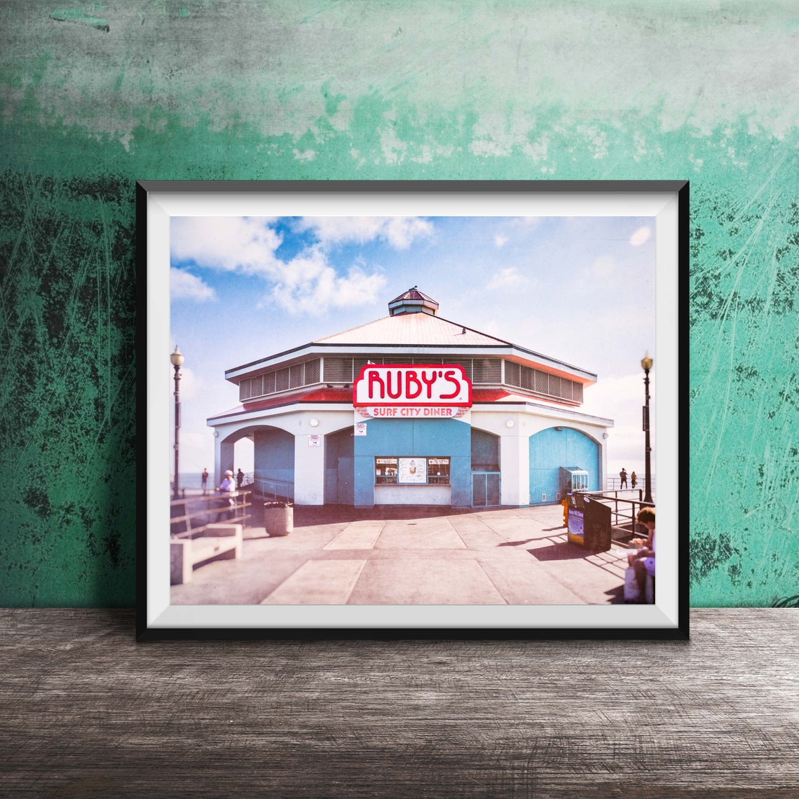 Ruby's Surf City Diner Huntington Beach Pier Daytime Photo Poster