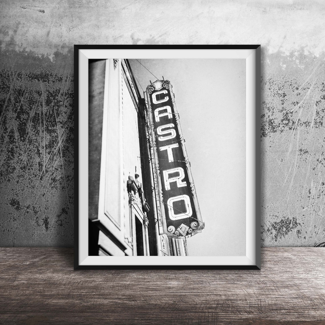 Castro Theatre San Francisco Vertical Red Neon Marquee Sign Art Poster - Image 2