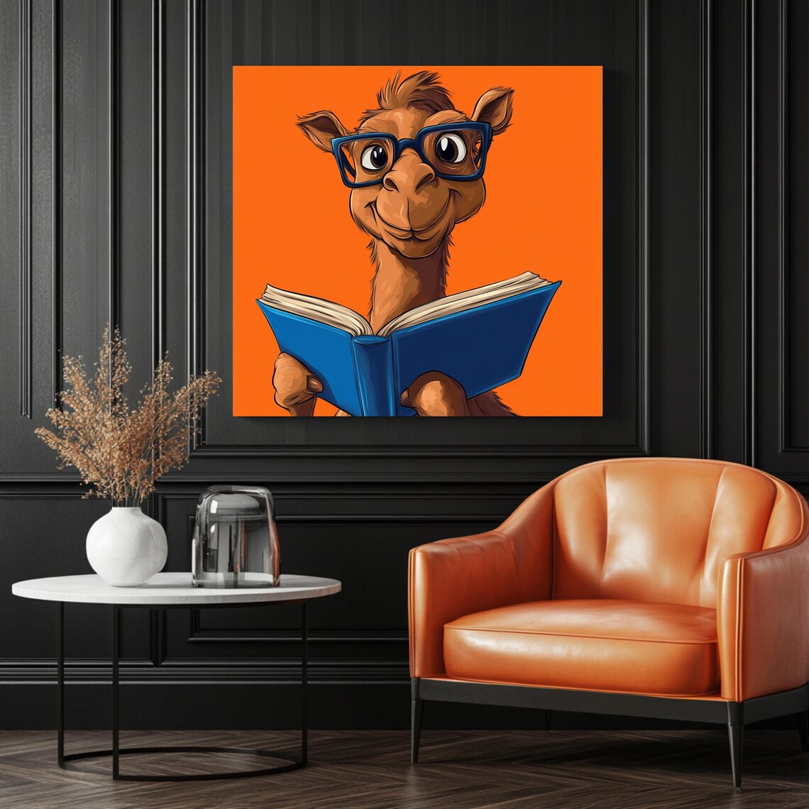 Camel With Glasses Art Print, Library Decor - Image 3