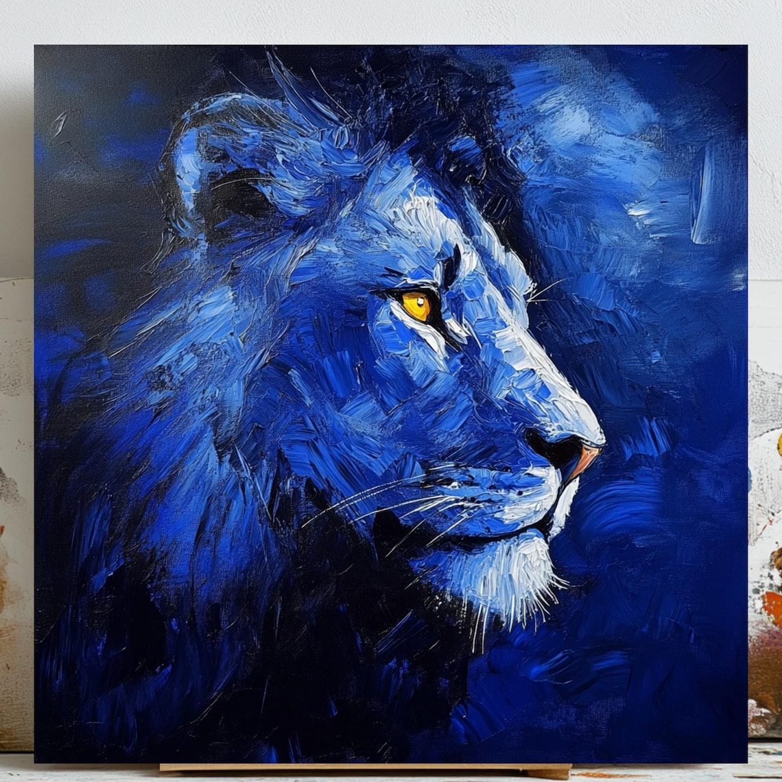 Lion Wall Art, Majestic Wildlife Painting