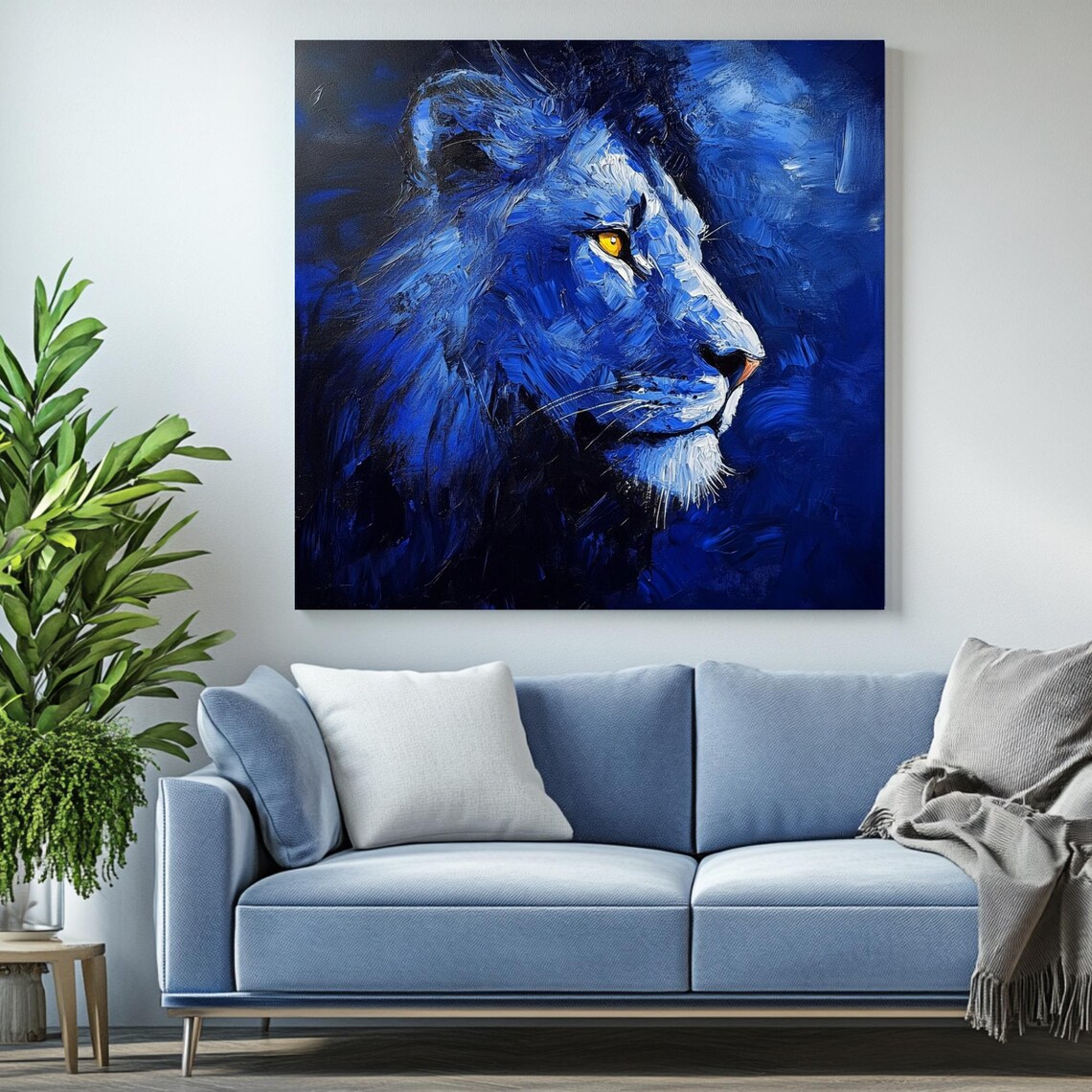 Lion Wall Art, Majestic Wildlife Painting - Image 2