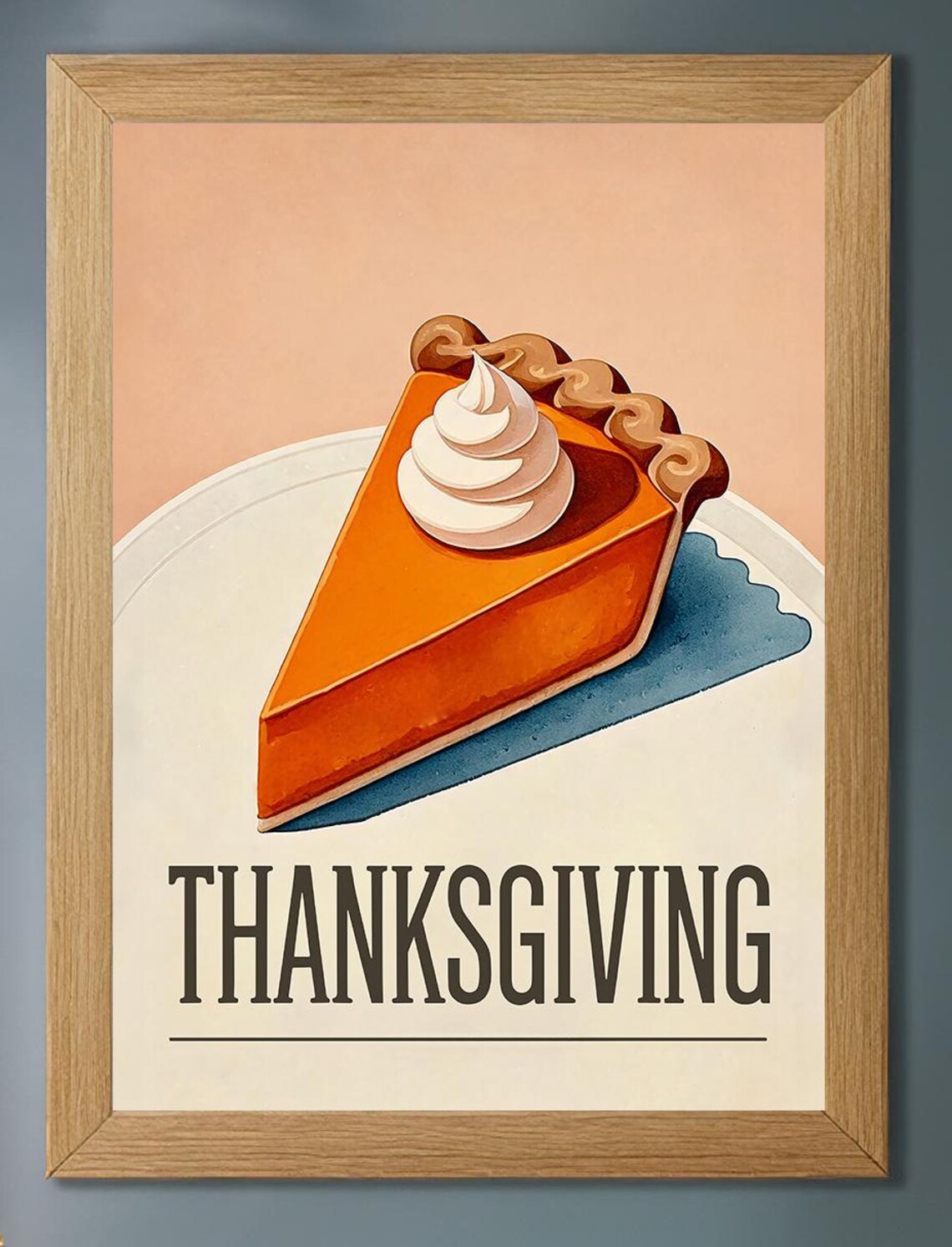 Pumpkin Pie Slice Thanksgiving Vintage Dessert Sweet Retro Kitchen Wall Poster - Image 2