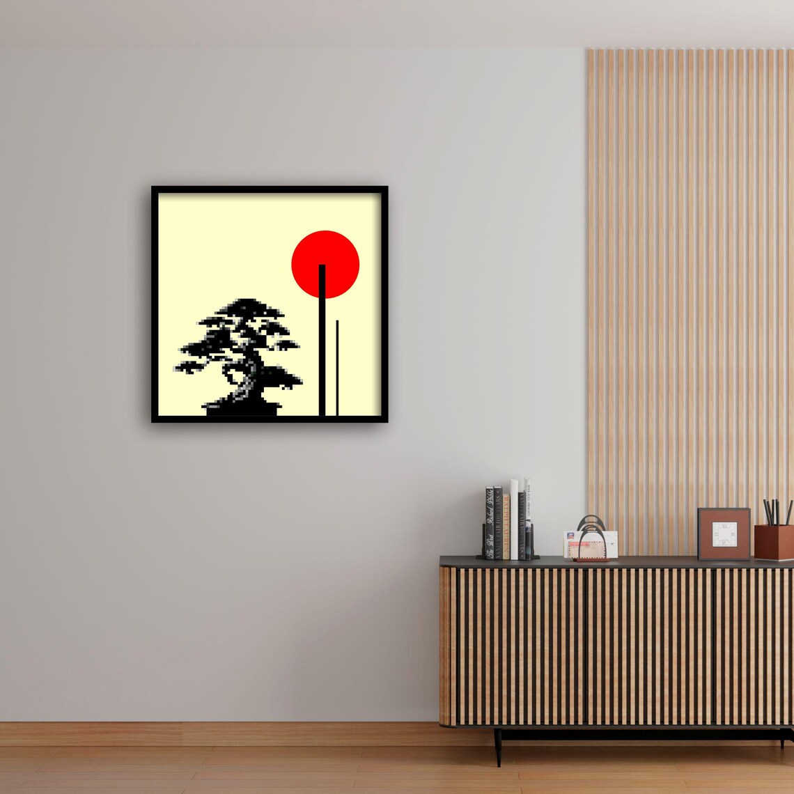 Pixel Japanese Bonsai Retro Game Zen Tree Decor - Image 2