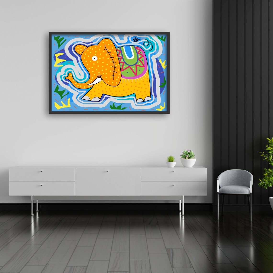 Whimsical Elephant Art Print, Boho Kids Room - Image 4