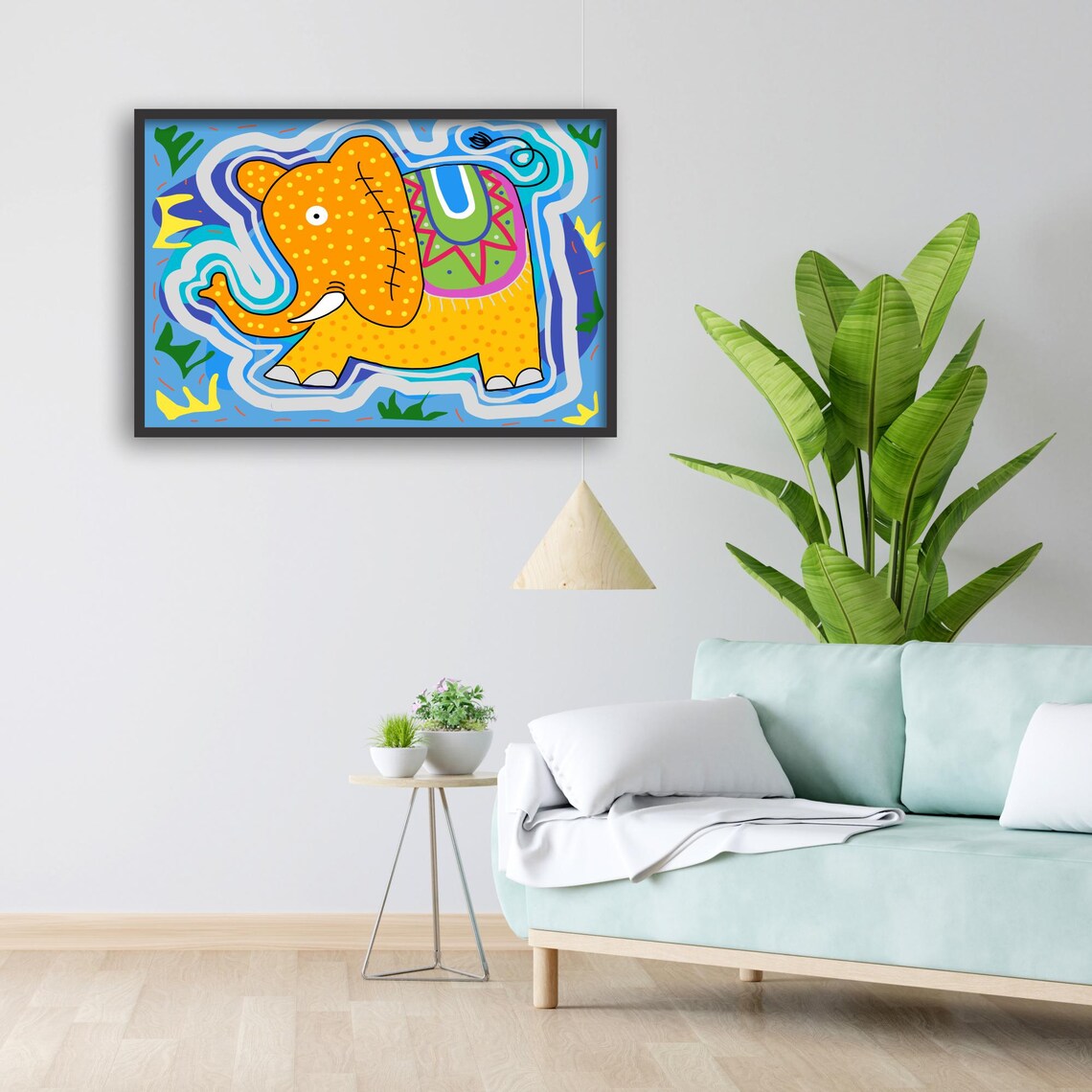 Whimsical Elephant Art Print, Boho Kids Room - Image 2