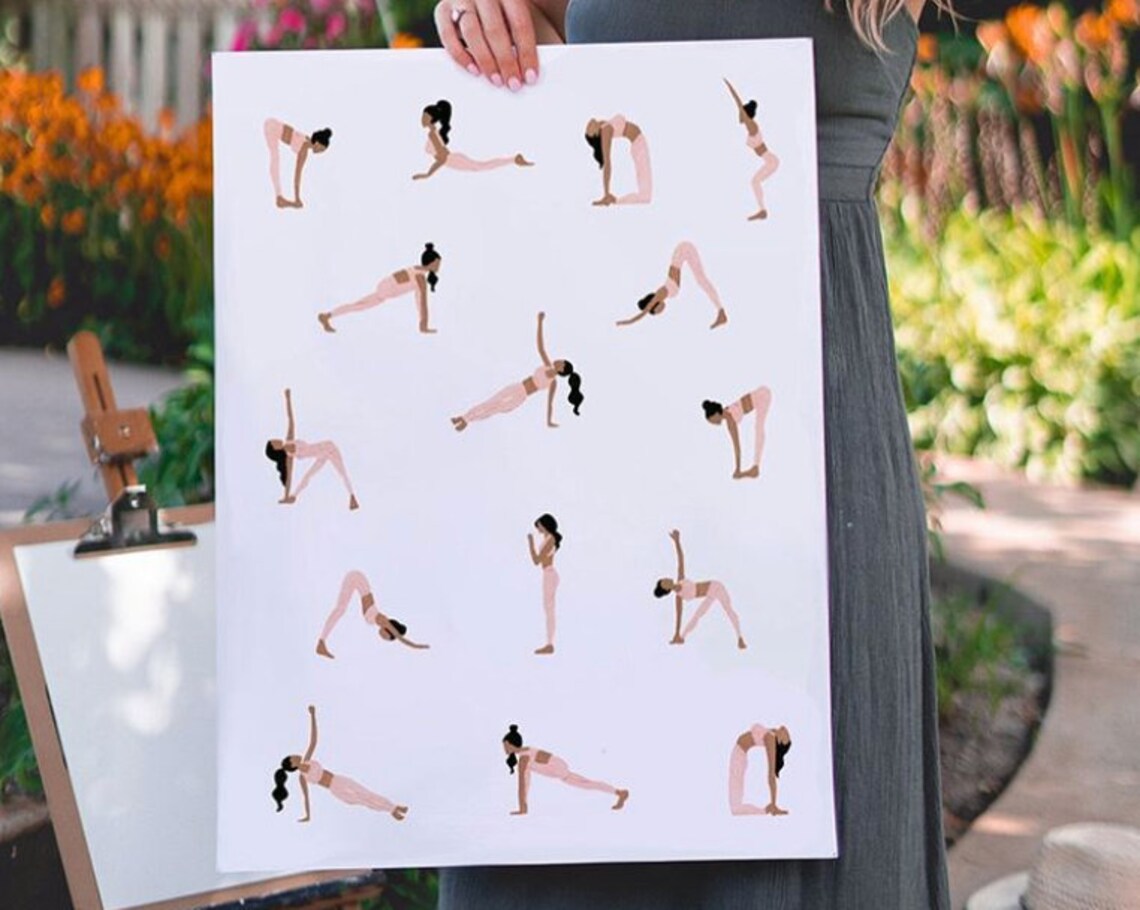 Yoga Ladies Art Print, Sabina Fenn Illustration - Image 3