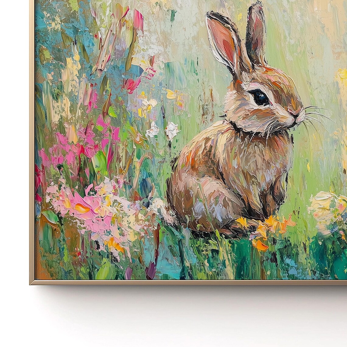 Easter Spring Floral Bunny Rabbit Art Print - Image 2