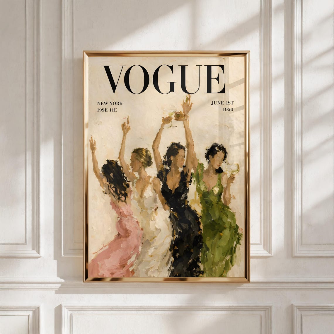 Vintage Vogue Women Dancing Magazine Cover Art Print Trendy Room Decor - Image 4