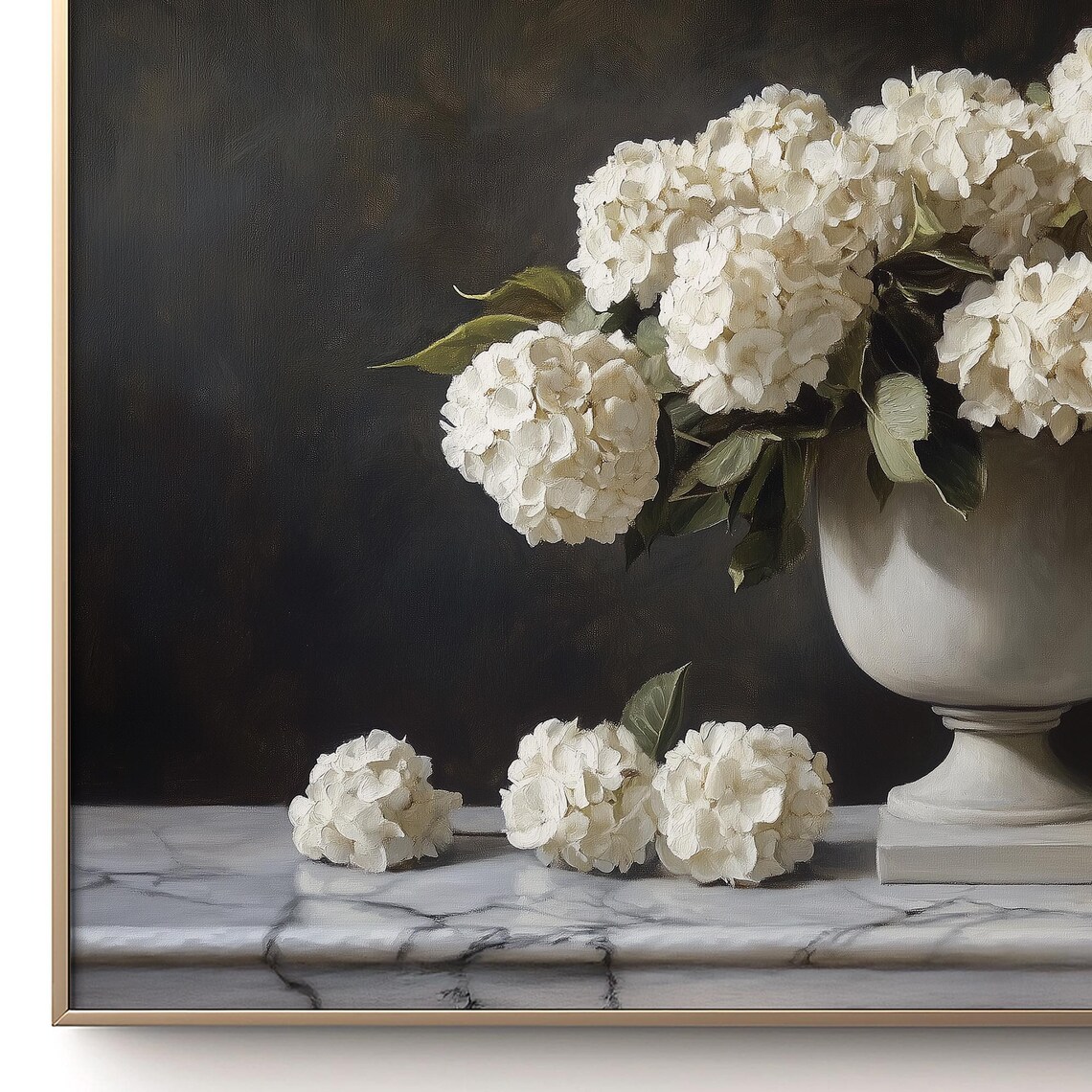 Moody Vintage Hydrangea Painting Frame Tv Art Still Life Art Spring Cottage Decor - Image 3
