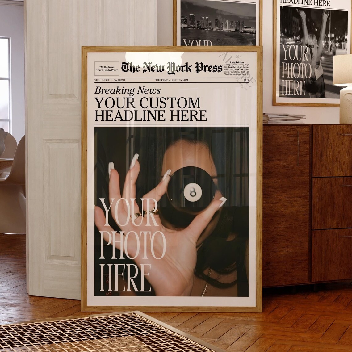 Custom Newspaper Print, New York News Poster