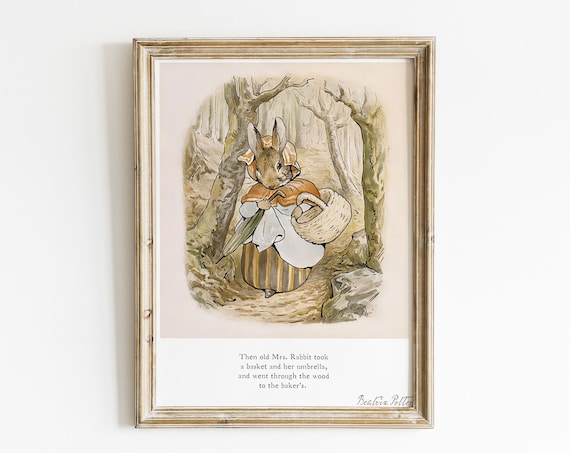 Beatrix Potter Mrs Rabbit Heading To Baker Wood Book Scene Poster
