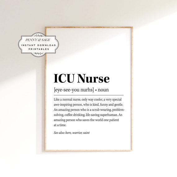 Icu Nurse Definition Icu Nurse Gift Nurse Gifts Gift For Nurse Student Nurse Gift Icu Nurse Graduation Thank You Nurse