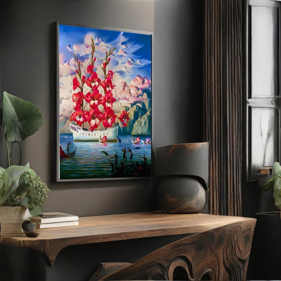 Vladimir Kush Style Flower Ship Surrealist Ocean Fantasy Painting Art Poster - Image 4