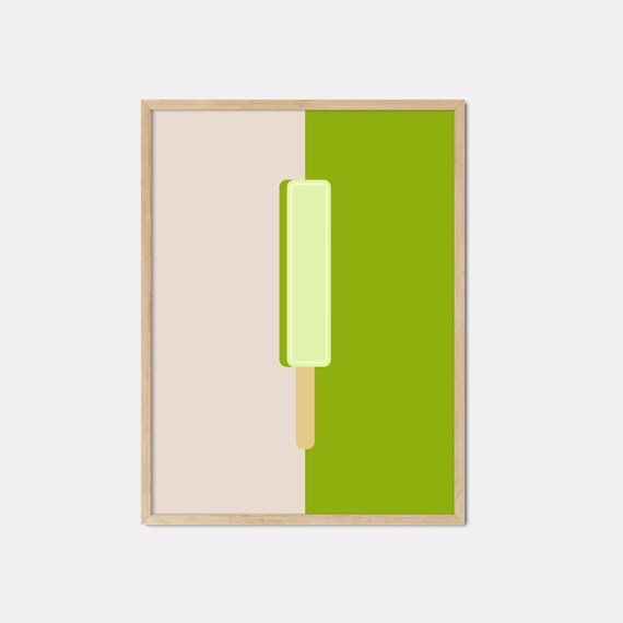 Melona Inspired Abstract Wall Art Minimalist Modern Korean Food Kitchen Decor