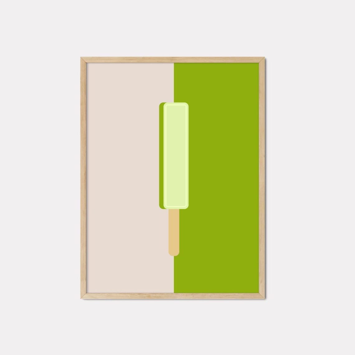 Melon Ice Cream Bar Minimalist Modern Green Kitchen Food Poster