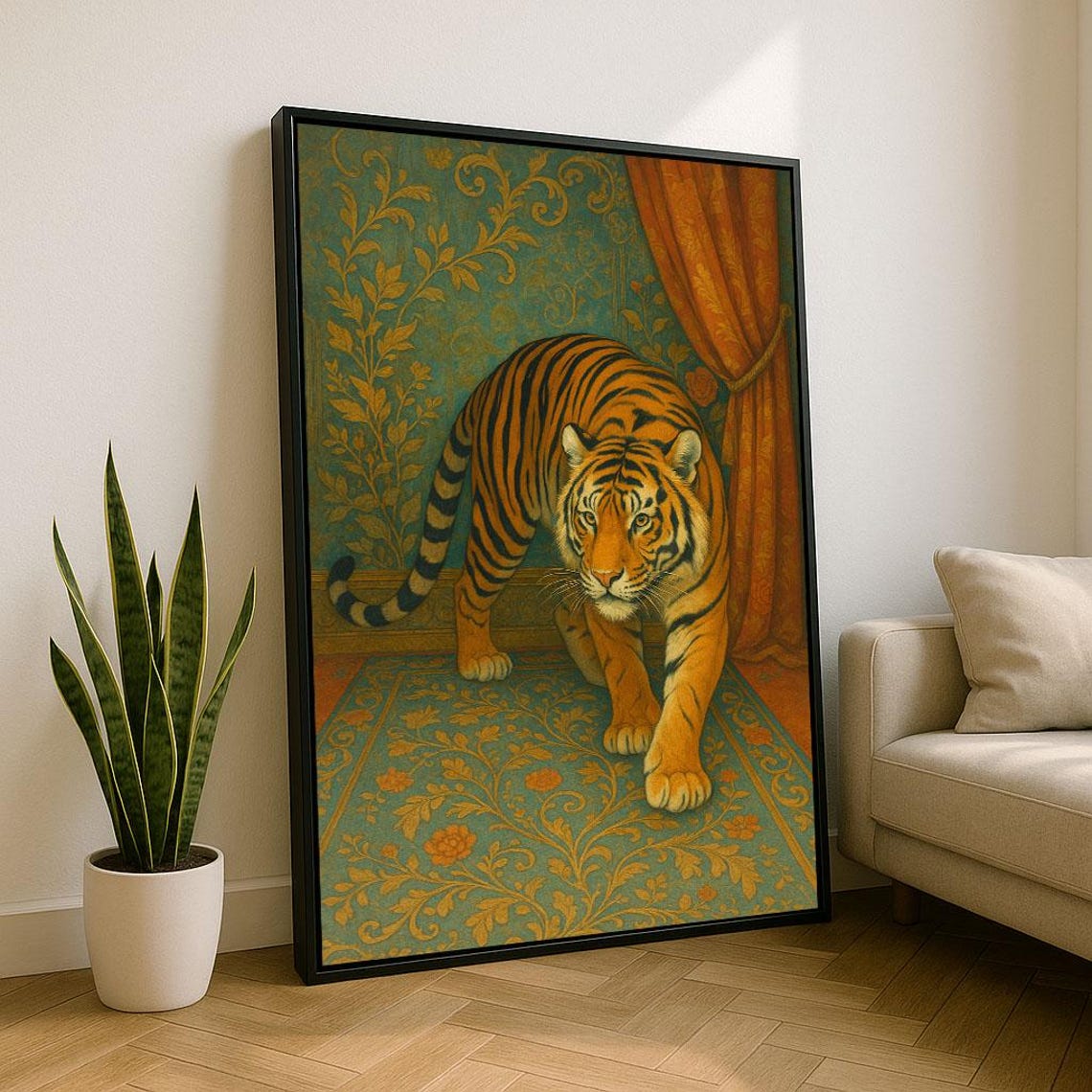 Majestic Tiger Portrait Canvas Wall Art Print Bold Living Room Decor Statement Piece
