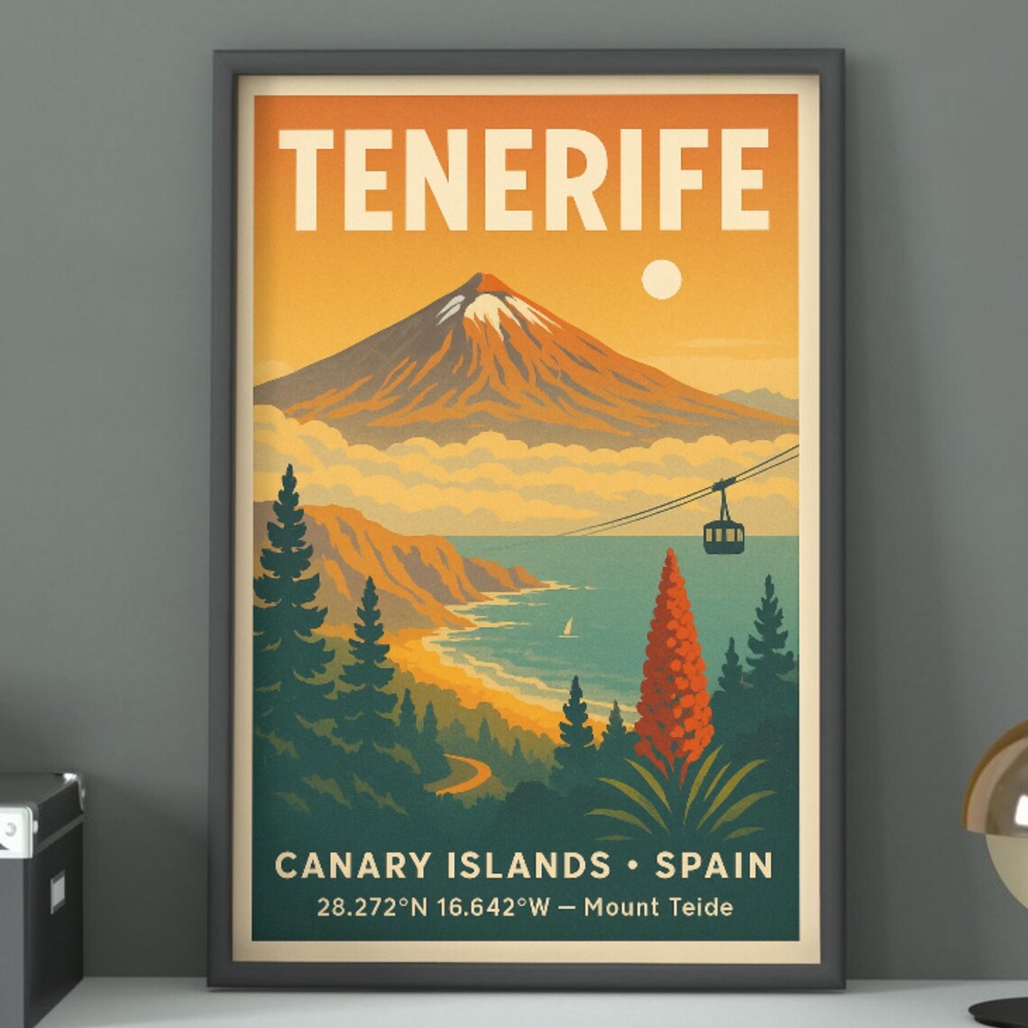 Tenerife Spain Vintage Destination Art Print