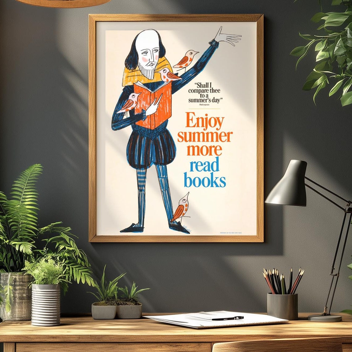 Shakespeare Summer Reading Enjoy More Books Library Promo Poster - Image 3