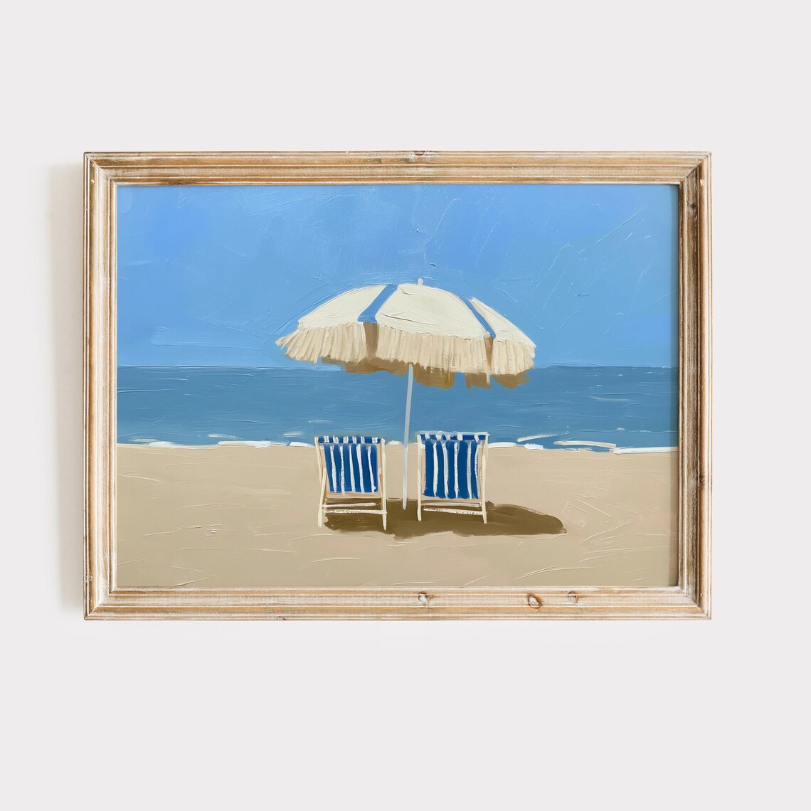 Parasol Beach Painting Coastal Art Print