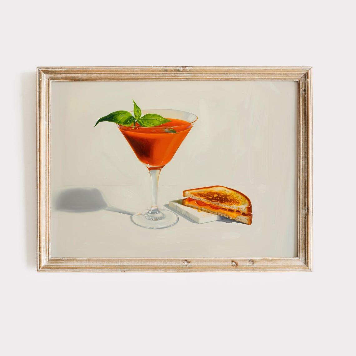 Grilled Cheese And Tomato Soup In Martini Glass Kitchen Poster