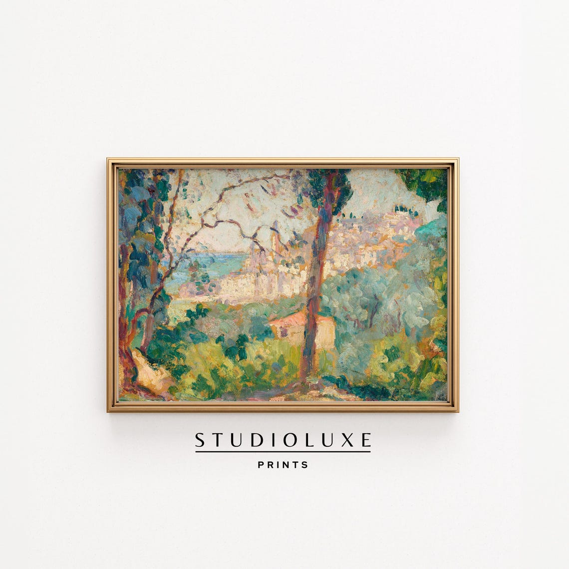 French Village Hillside Impressionist Oil Painting Art Poster