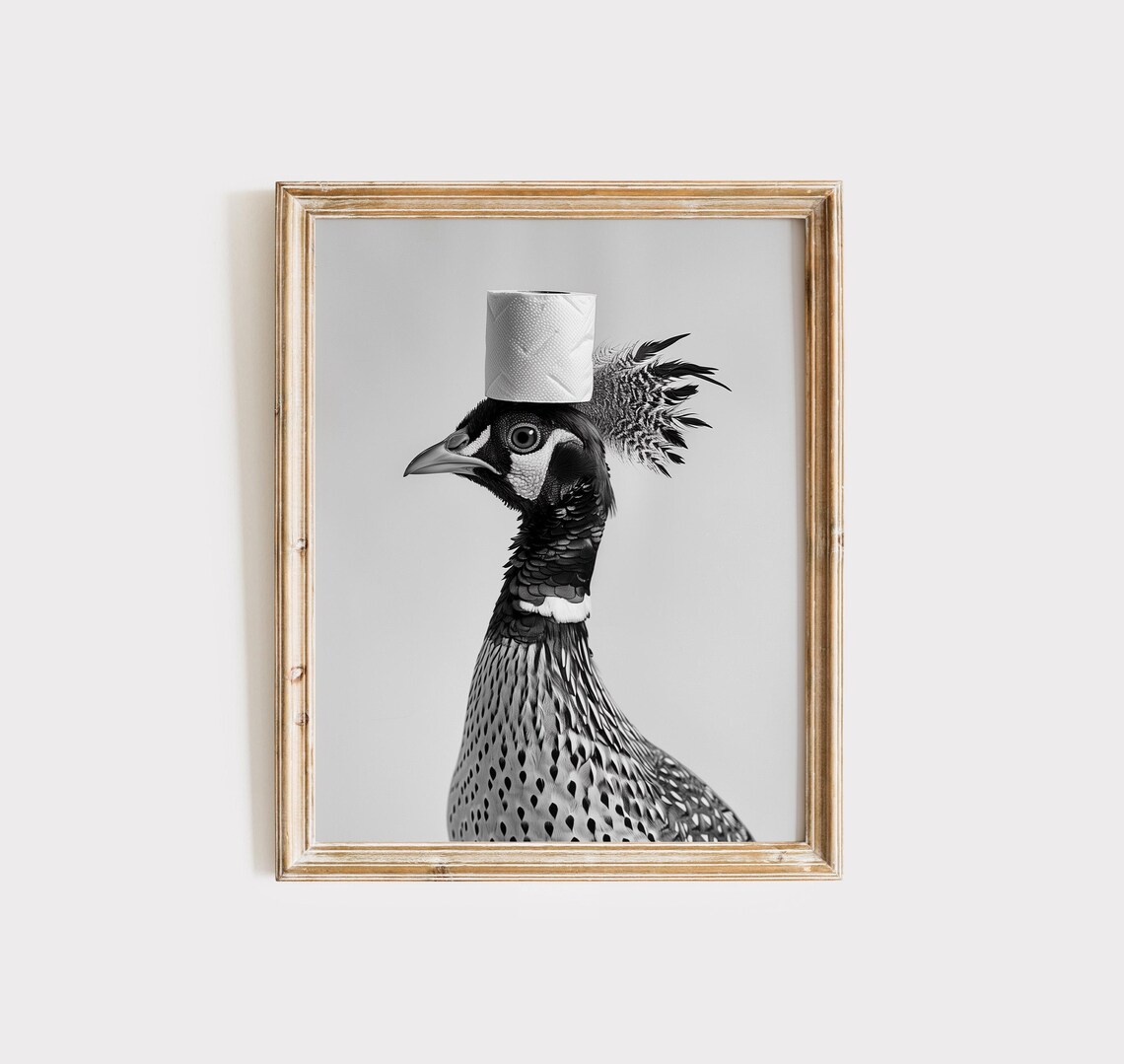 Pheasant Animal Bathroom Poster Print