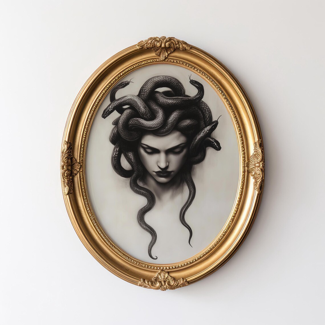 Medusa Portrait Print, Vintage Gothic Mythology - Image 3