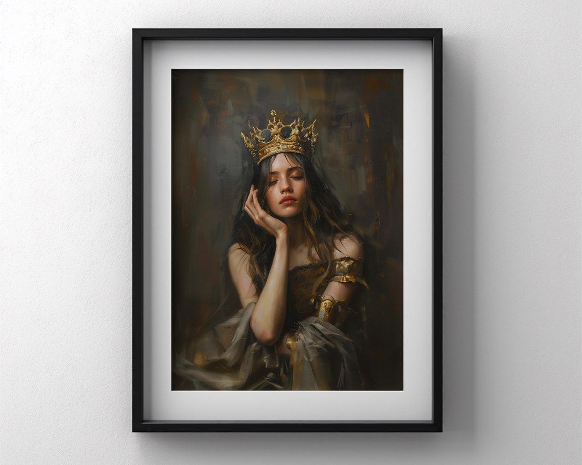 Frauen Portrt Druck Vintage Schwermtige Frau Poster Schwermtige Lgemlde Licht Academia Dekor Viktorianische Frau Wand Dekor Druck - Image 2