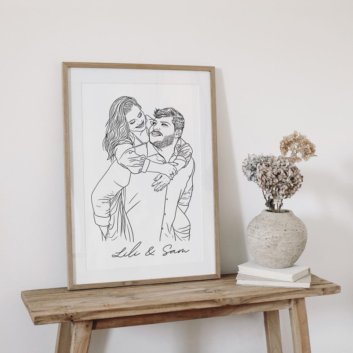 Custom Line Art Couple Portrait, Personalized Art Print - Image 4