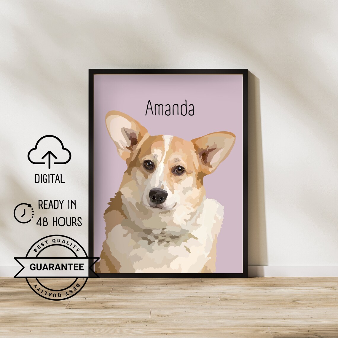 Custom Pet Portrait From Photo, Memorial Gift
