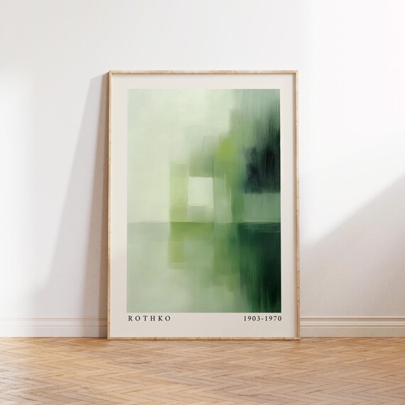 Olive and Sage Green Soft Color Field Abstract Rothko Poster