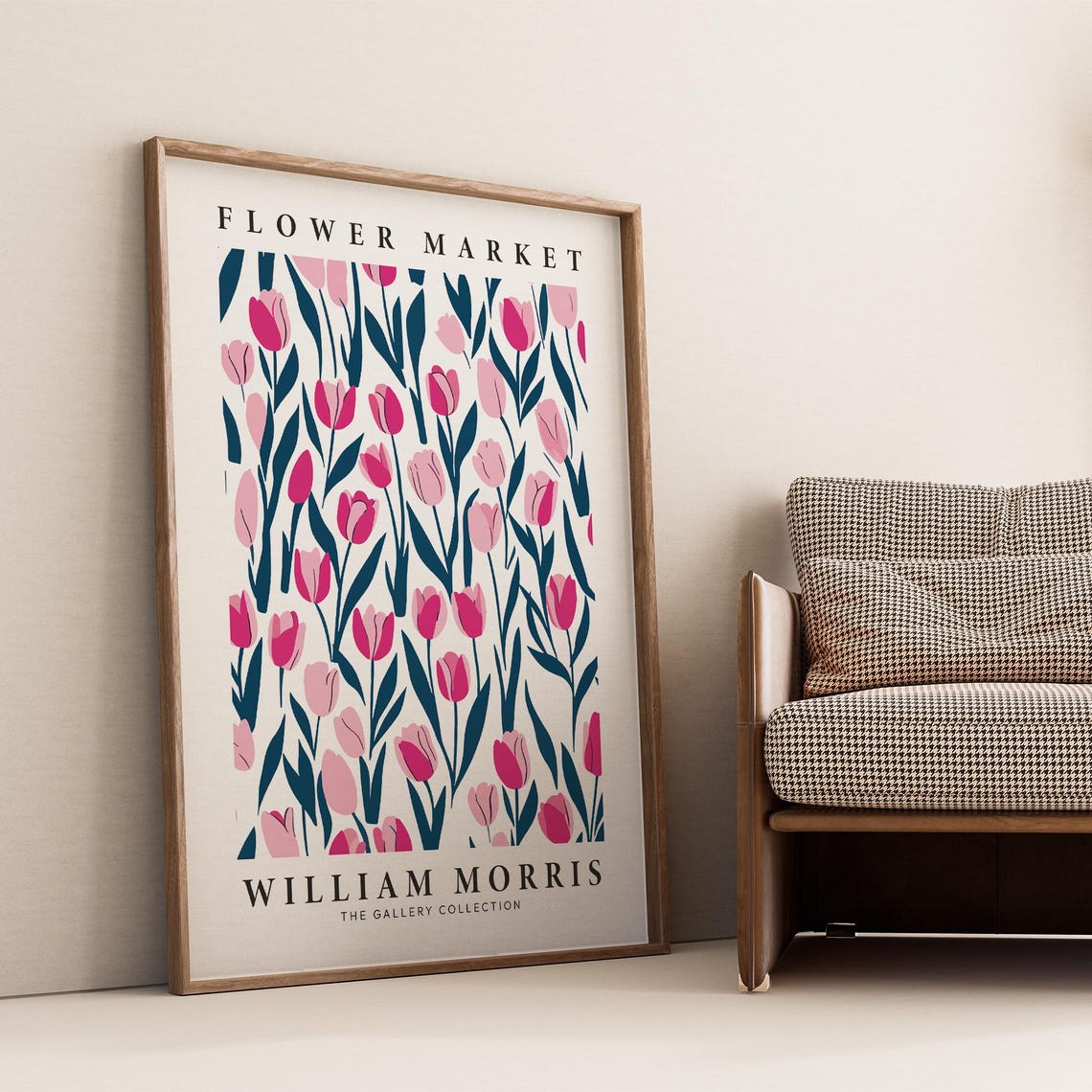 Flower Market William Morris Pink Tulips Gallery Collection Poster
