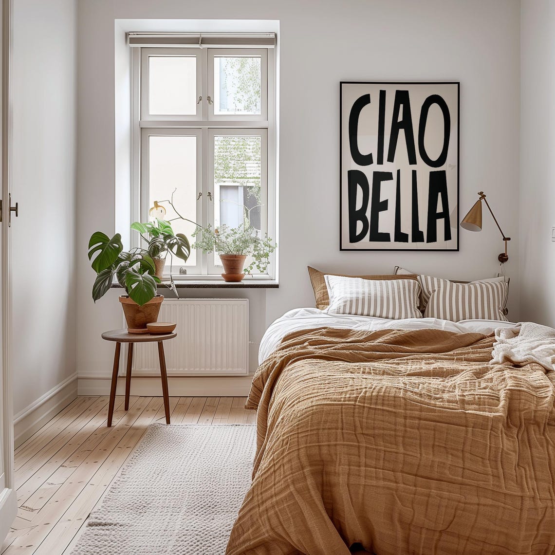 Ciao Bella Bold Black White Italian Typography Minimalist Art Print - Image 2