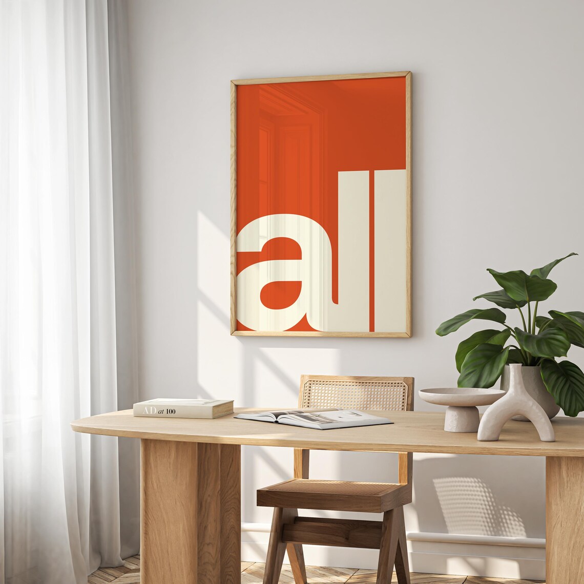 Burnt Orange All Typography Minimalist Modern Office Wall Art - Image 4