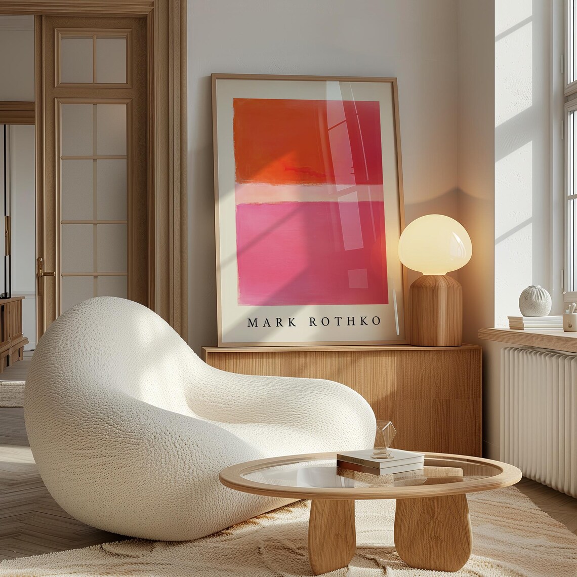 Mark Rothko Style Orange Pink Abstract Color Field Art Poster - Image 2