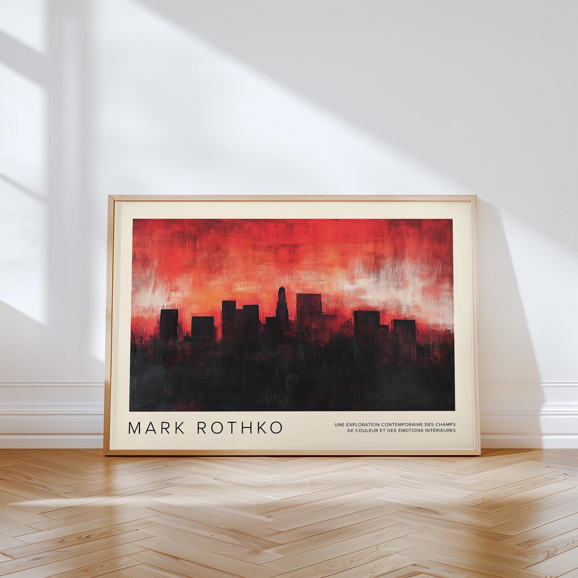 Mark Rothko Burning Red Sunset Skyline Abstract Cityscape Poster