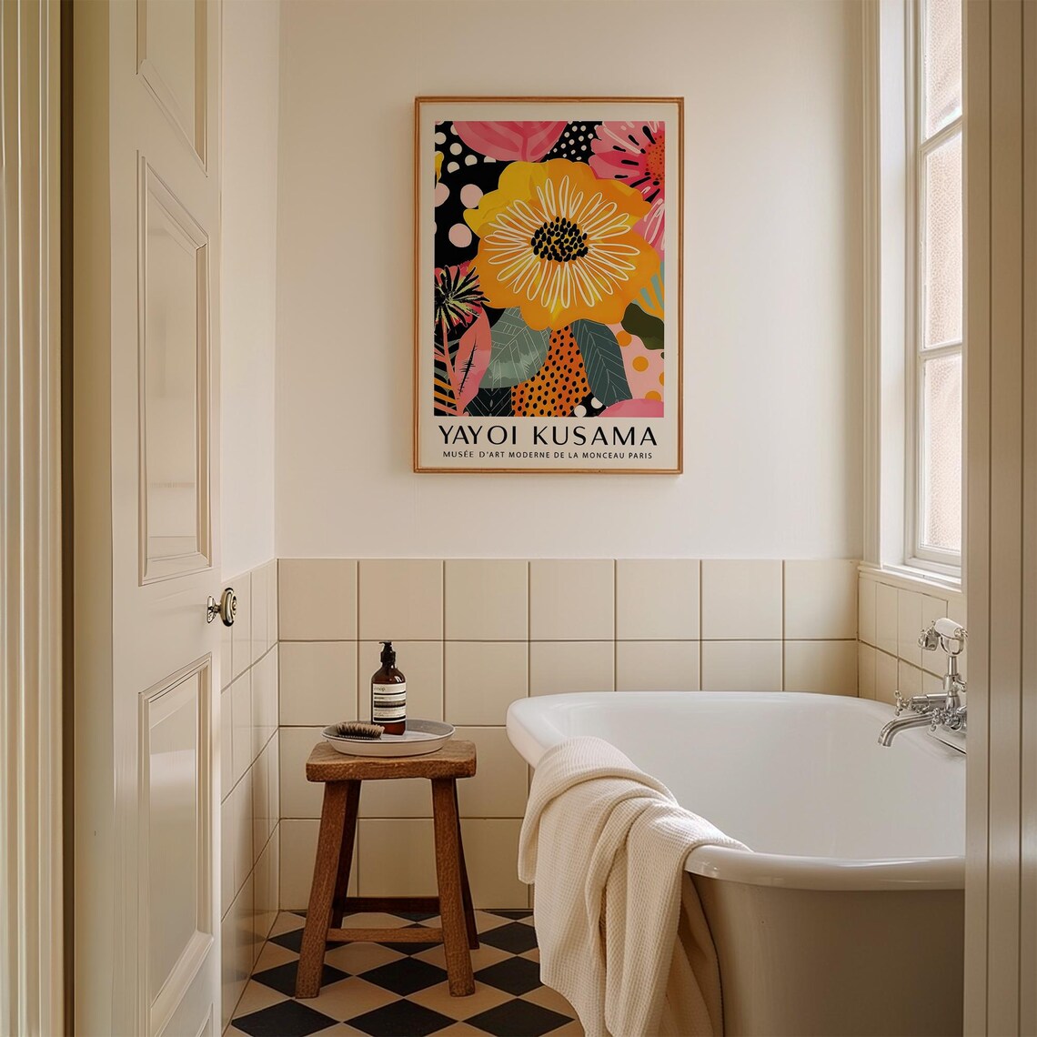 Yayoi Kusama Radiant Yellow Flower Polka Dot Garden Bloom Poster - Image 2
