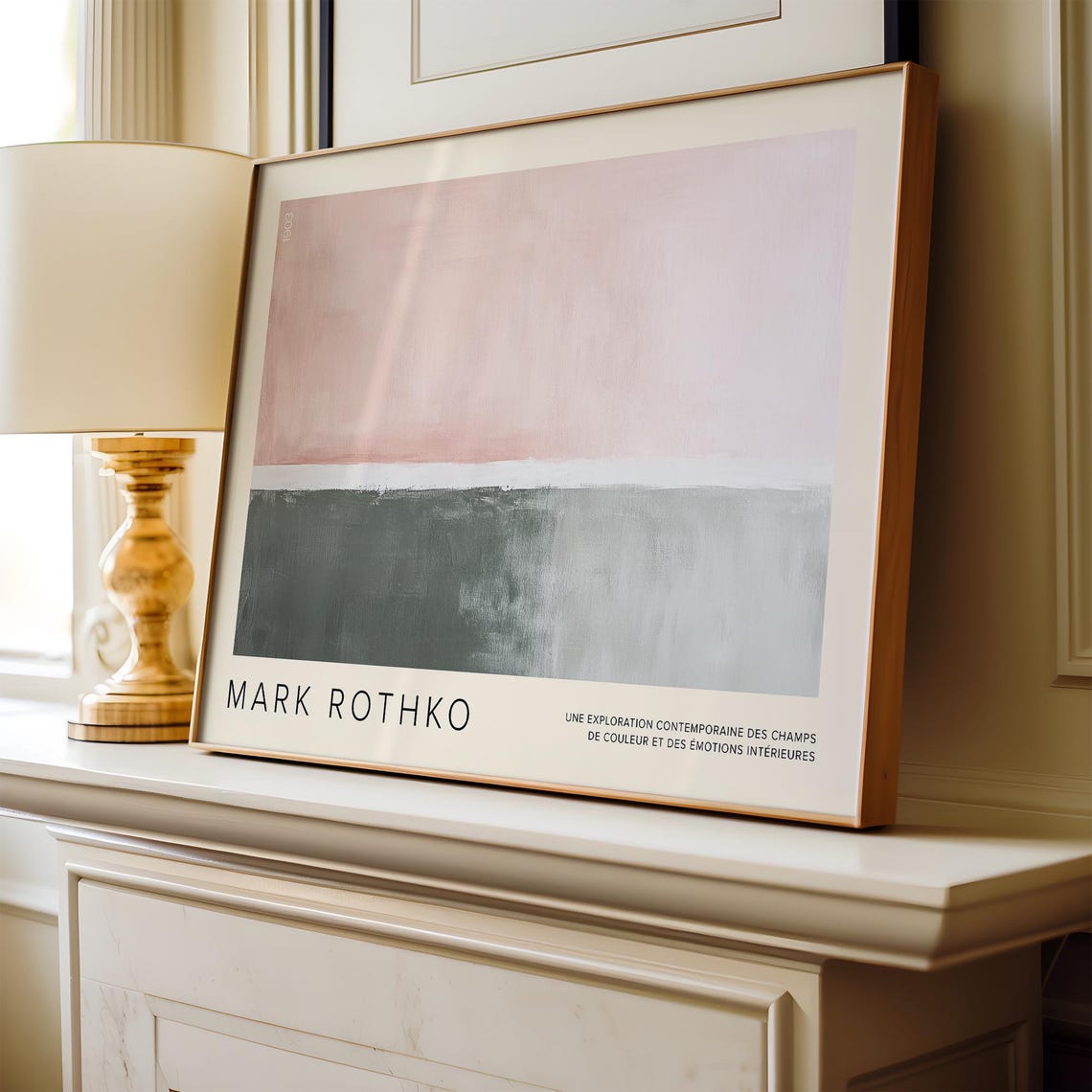 Mark Rothko Pastel Pink Sage Minimalist Abstract Colour Field Print - Image 2