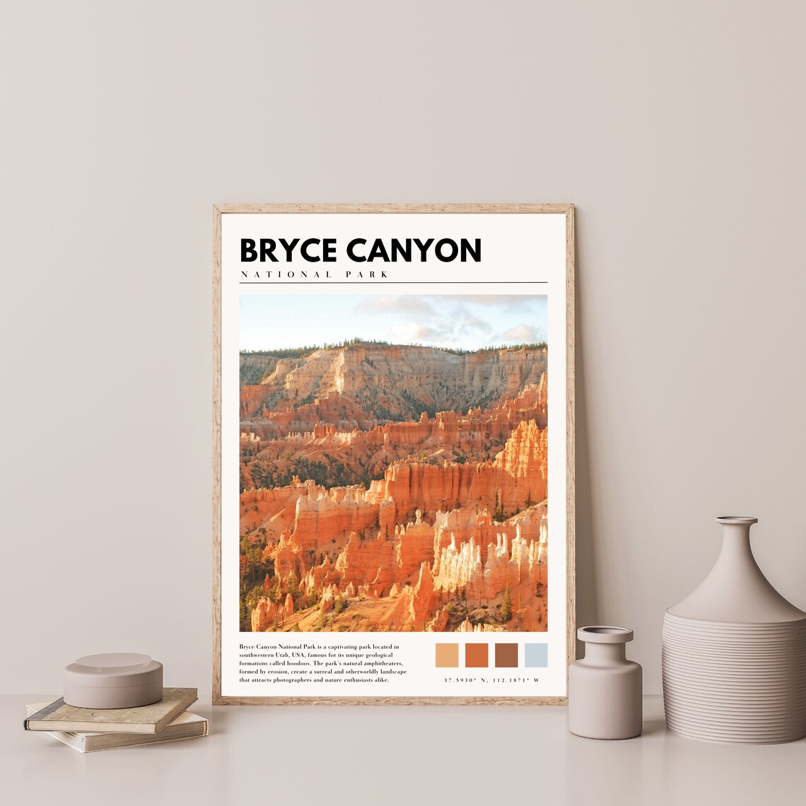 Bryce Canyon National Park Hoodoo Amphitheater Golden Hour Poster - Image 4