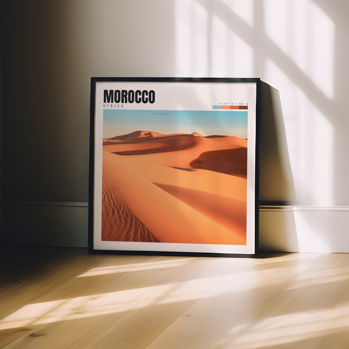 Morocco Africa Sahara Desert Sand Dunes Golden Sunset Travel Poster - Image 3
