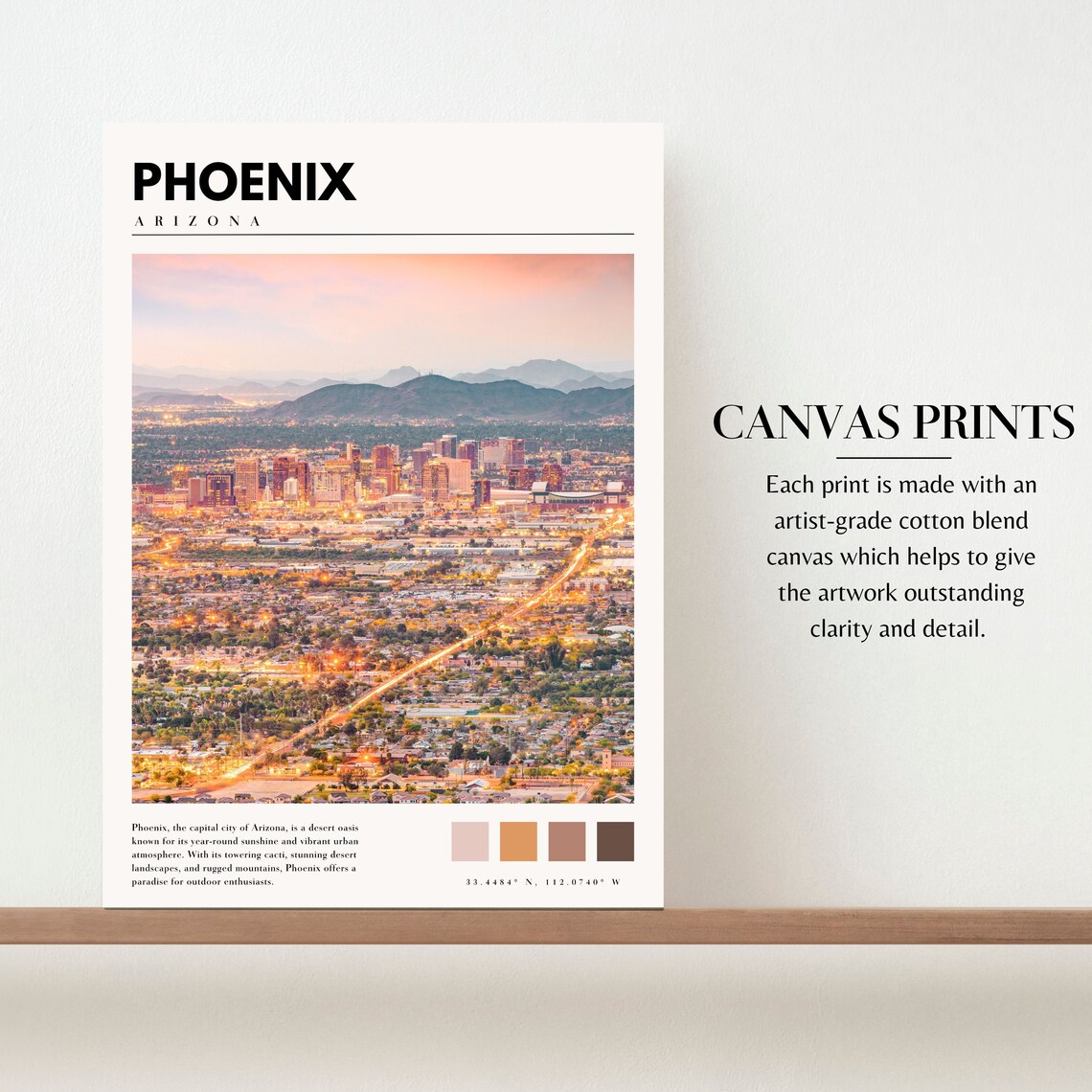 Phoenix Arizona Downtown City Poster, Travel Art Print - Image 2