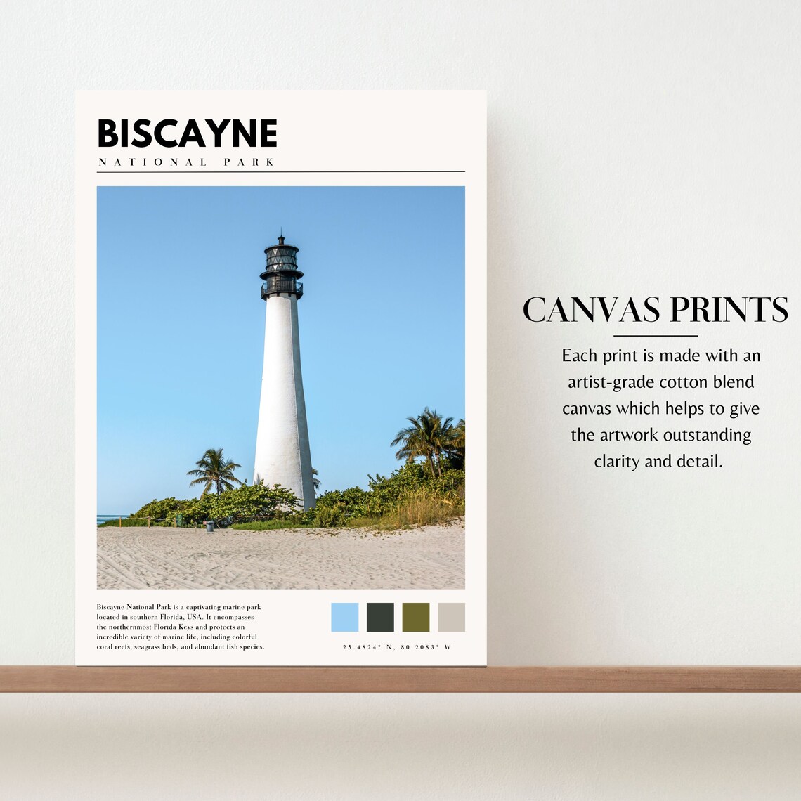 Biscayne National Park Lighthouse Travel Poster - Image 2