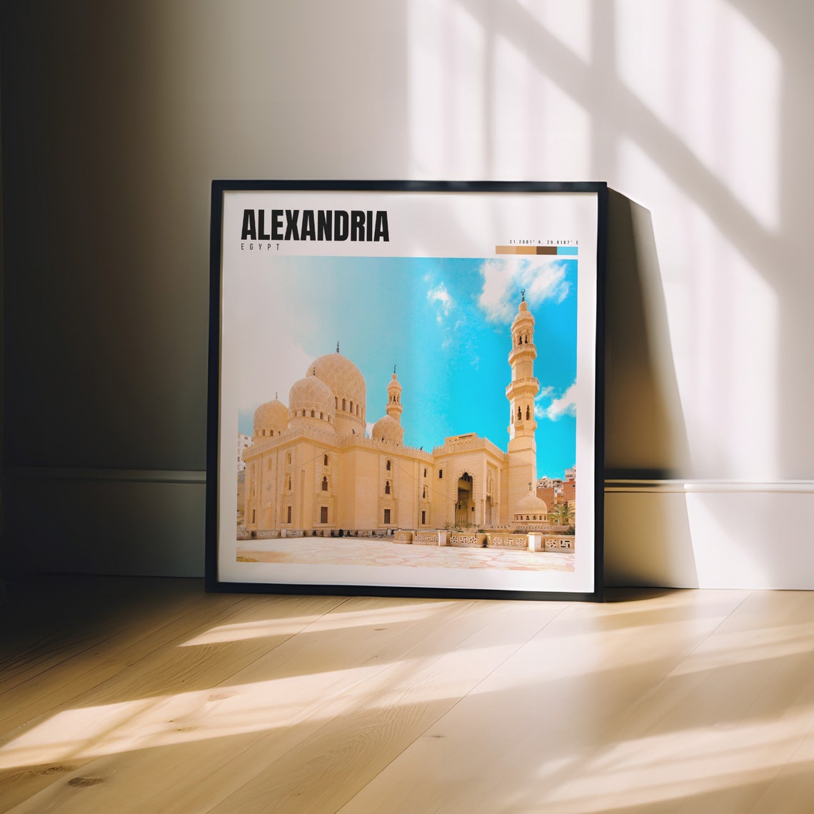 Alexandria Egypt Abu Abbas Mosque Domes Minarets Blue Sky Poster - Image 3