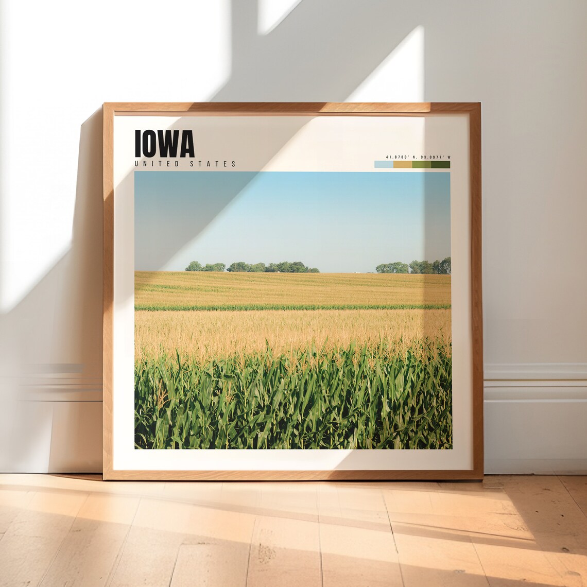 Iowa Travel Poster, State Home Decor Art Print