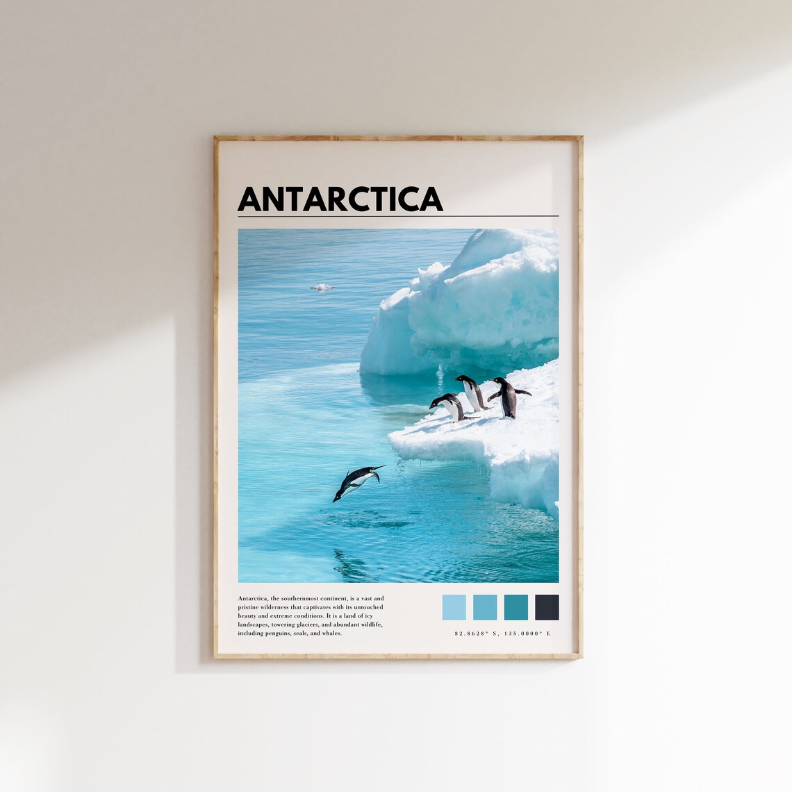Antarctica Penguin Photography Travel Poster Print