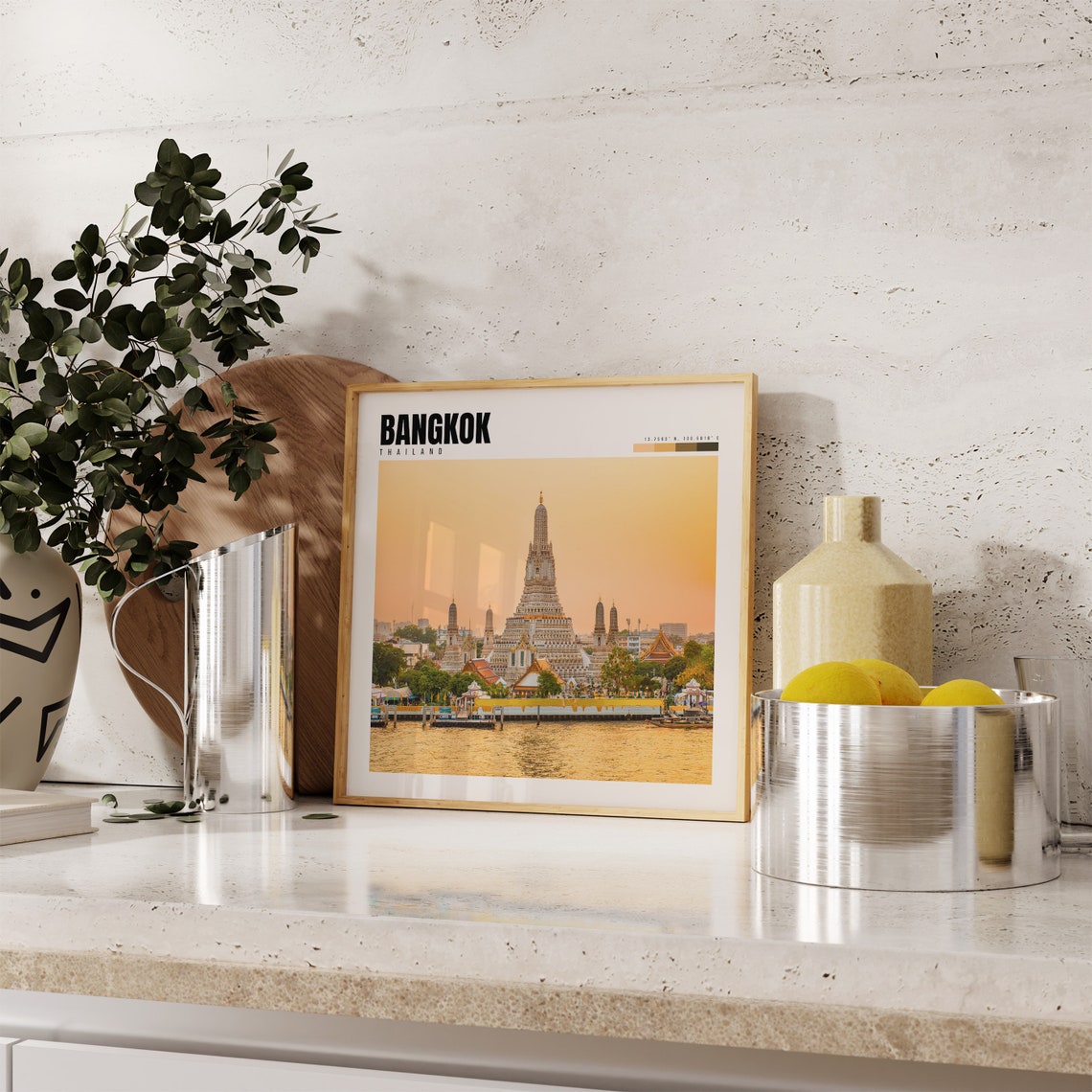 Bangkok Thailand Wat Arun Temple Sunset Chao Phraya River Poster - Image 4