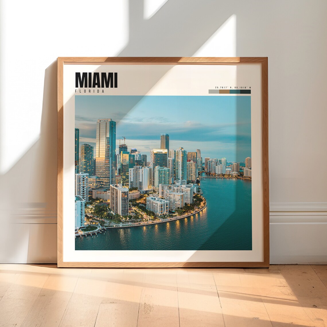Miami Florida Travel Poster, Brickell Wall Decor