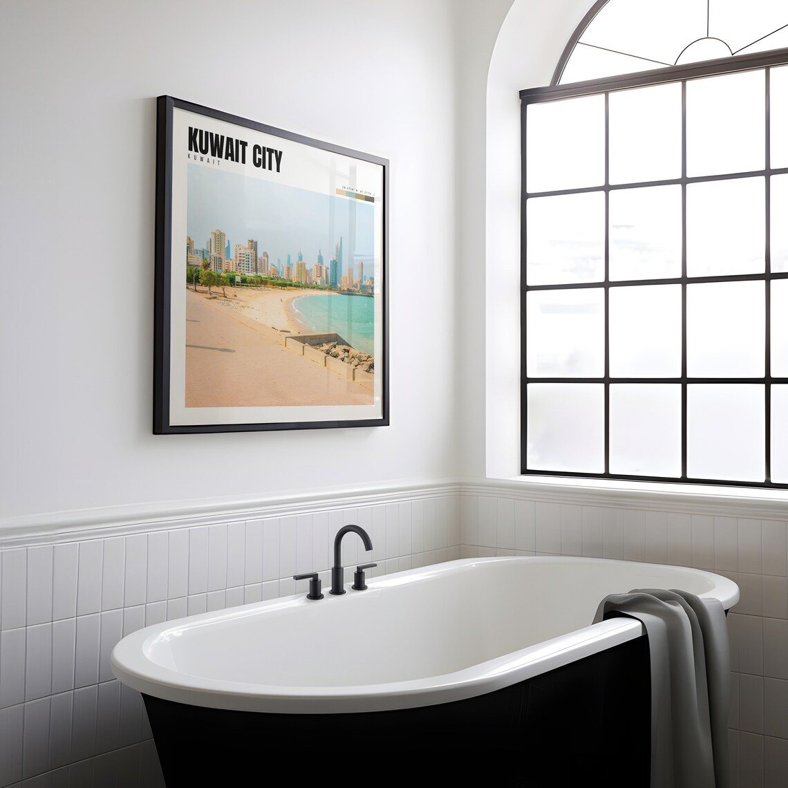 Kuwait City Kuwait Beachfront Skyline Corniche Turquoise Sea Poster - Image 2