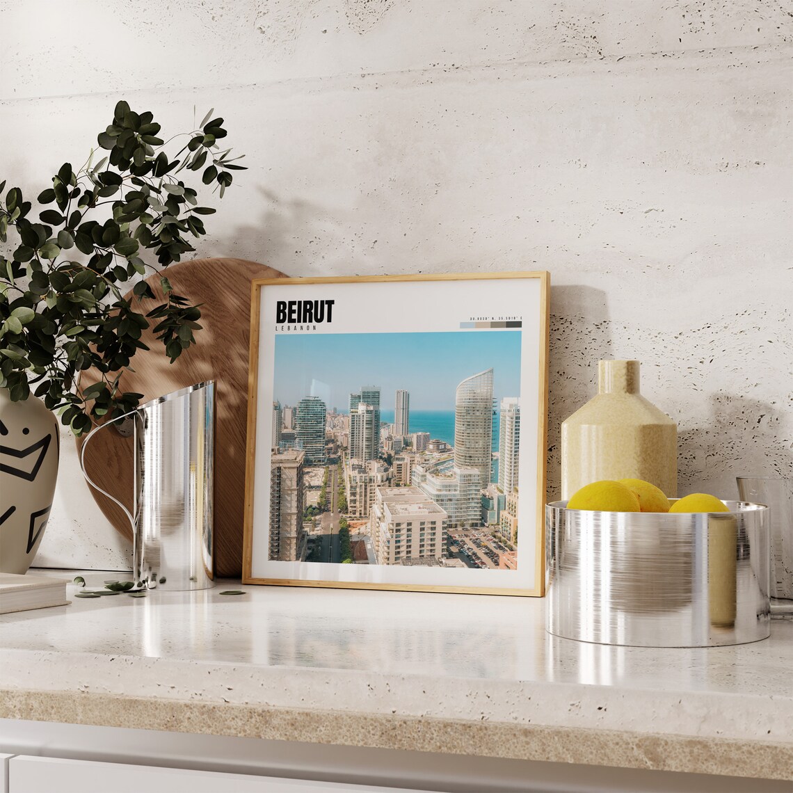 Beirut Lebanon Downtown Modern Towers Mediterranean Sea View Poster - Image 4