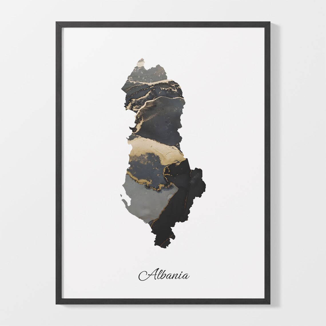 Albania Map Poster, Elegant Country Artwork